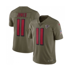 Youth Atlanta Falcons #11 Julio Jones Limited Olive 2017 Salute to Service Football Jersey