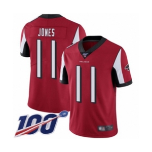 Youth Atlanta Falcons #11 Julio Jones Red Team Color Vapor Untouchable Limited Player 100th Season Football Jersey