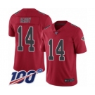 Youth Atlanta Falcons #14 Justin Hardy Limited Red Rush Vapor Untouchable 100th Season Football Jersey