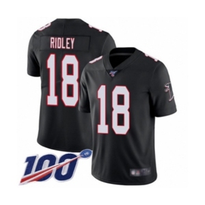 Youth Atlanta Falcons #18 Calvin Ridley Black Alternate Vapor Untouchable Limited Player 100th Season Football Jersey