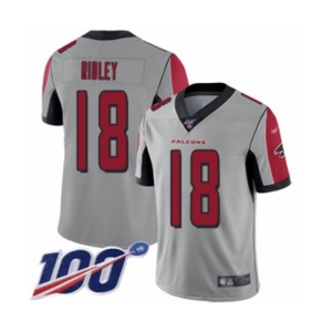 Youth Atlanta Falcons #18 Calvin Ridley Limited Silver Inverted Legend 100th Season Football Jersey