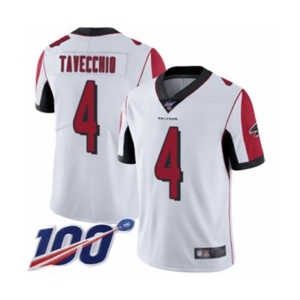 Youth Atlanta Falcons #4 Giorgio Tavecchio White Vapor Untouchable Limited Player 100th Season Football Jersey