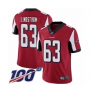 Youth Atlanta Falcons #63 Chris Lindstrom Red Team Color Vapor Untouchable Limited Player 100th Season Football Jersey