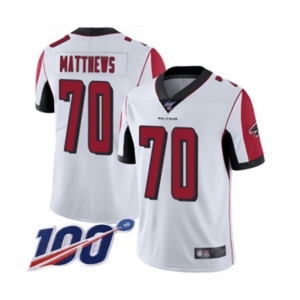 Youth Atlanta Falcons #70 Jake Matthews White Vapor Untouchable Limited Player 100th Season Football Jersey