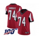 Youth Atlanta Falcons #74 Ty Sambrailo Red Team Color Vapor Untouchable Limited Player 100th Season Football Jersey