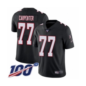 Youth Atlanta Falcons #77 James Carpenter Black Alternate Vapor Untouchable Limited Player 100th Season Football Jersey