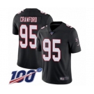 Youth Atlanta Falcons #95 Jack Crawford Black Alternate Vapor Untouchable Limited Player 100th Season Football Jersey