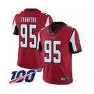 Youth Atlanta Falcons #95 Jack Crawford Red Team Color Vapor Untouchable Limited Player 100th Season Football Jersey