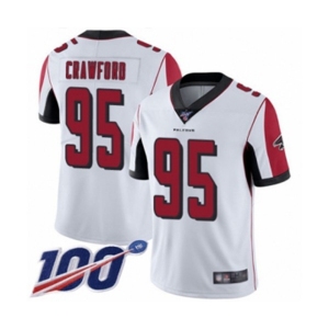 Youth Atlanta Falcons #95 Jack Crawford White Vapor Untouchable Limited Player 100th Season Football Jersey