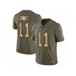 Youth Nike Atlanta Falcons #11 Julio Jones Limited Olive Gold 2017 Salute to Service NFL Jersey