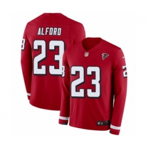 Youth Nike Atlanta Falcons #23 Robert Alford Limited Red Therma Long Sleeve NFL Jersey