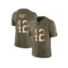 Youth Nike Atlanta Falcons #42 Duke Riley Limited Olive Gold 2017 Salute to Service NFL Jersey