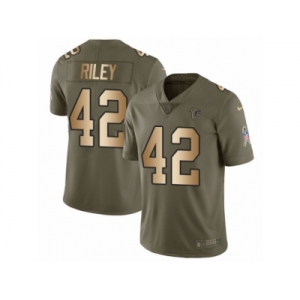 Youth Nike Atlanta Falcons #42 Duke Riley Limited Olive Gold 2017 Salute to Service NFL Jersey