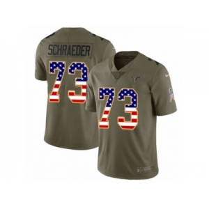 Youth Nike Atlanta Falcons #73 Ryan Schraeder Limited Olive USA Flag 2017 Salute to Service NFL Jersey