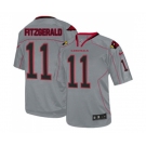 Men's Arizona Cardinals #11 Larry Fitzgerald Elite Lights Out Grey Football Jersey