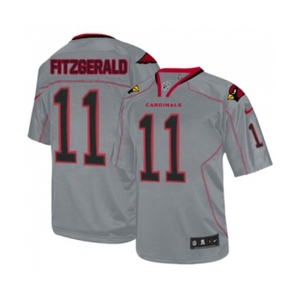 Men's Arizona Cardinals #11 Larry Fitzgerald Elite Lights Out Grey Football Jersey