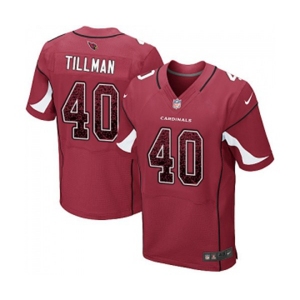 Men's Arizona Cardinals #40 Pat Tillman Elite Red Home Drift Fashion Football Jersey