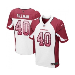 Men's Arizona Cardinals #40 Pat Tillman Elite White Road Drift Fashion Football Jersey