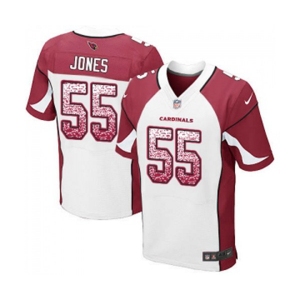 Men's Arizona Cardinals #55 Chandler Jones Elite White Road Drift Fashion Football Jersey
