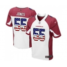 Men's Arizona Cardinals #55 Chandler Jones Elite White Road USA Flag Fashion Football Jersey