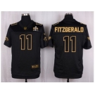 Nike Arizona Cardinals #11 Larry Fitzgerald Black Pro Line Gold Collection Jersey(Elite)