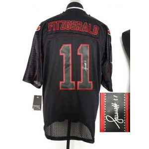 nike nfl jerseys arizona cardinals #11 larry fitzgerald black[Elite lights out signature]