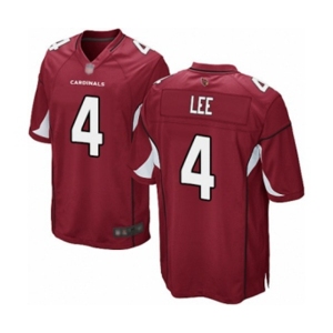 Men's Arizona Cardinals #4 Andy Lee Game Red Team Color Football Jersey