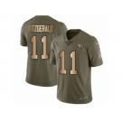 Men Nike Arizona Cardinals #11 Larry Fitzgerald Limited Olive Gold 2017 Salute to Service NFL Jersey