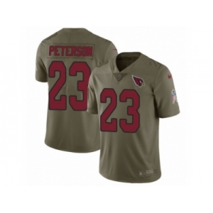 Men Nike Arizona Cardinals #23 Adrian Peterson Limited Olive 2017 Salute to Service NFL Jersey