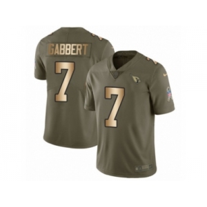 Men Nike Arizona Cardinals #7 Blaine Gabbert Limited Olive Gold 2017 Salute to Service NFL Jersey