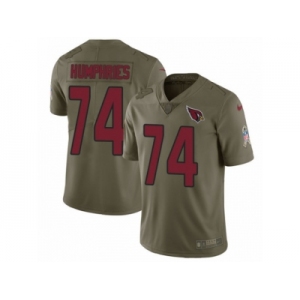 Men Nike Arizona Cardinals #74 D.J. Humphries Limited Olive 2017 Salute to Service NFL Jersey