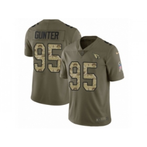 Men Nike Arizona Cardinals #95 Rodney Gunter Limited Olive Camo 2017 Salute to Service NFL Jersey