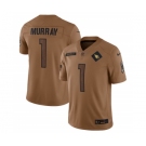 Men's Arizona Cardinals #1 Kyler Murray 2023 Brown Salute To Service Limited Football Stitched Jersey