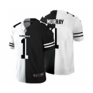 Men's Arizona Cardinals #1 Kyler Murray Black V White Peace Split Vapor Untouchable Limited Football Jersey