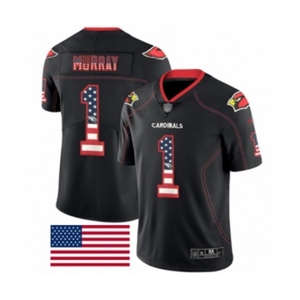 Men's Arizona Cardinals #1 Kyler Murray Limited Black Rush USA Flag Football Jersey