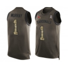 Men's Arizona Cardinals #1 Kyler Murray Limited Green Salute to Service Tank Top Football Jersey