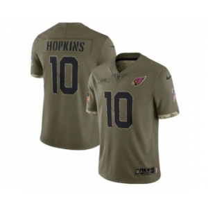 Men's Arizona Cardinals #10 DeAndre Hopkins 2022 Olive Salute To Service Limited Stitched Jersey