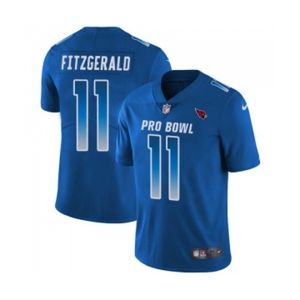 Men's Arizona Cardinals #11 Larry Fitzgerald Limited Royal Blue 2018 Pro Bowl Football Jersey