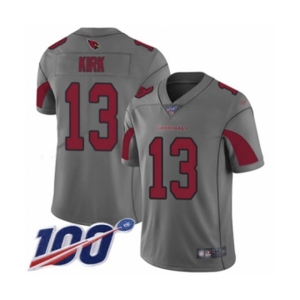 Men's Arizona Cardinals #13 Christian Kirk Limited Silver Inverted Legend 100th Season Football Jersey