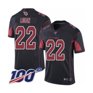 Men's Arizona Cardinals #22 T. J. Logan Limited Black Rush Vapor Untouchable 100th Season Football Jersey