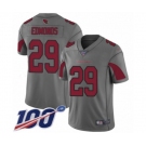 Men's Arizona Cardinals #29 Chase Edmonds Limited Silver Inverted Legend 100th Season Football Jersey