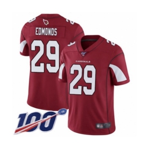 Men's Arizona Cardinals #29 Chase Edmonds Red Team Color Vapor Untouchable Limited Player 100th Season Football Jersey