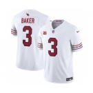 Men's Arizona Cardinals #3 Budda Baker White 2023 F.U.S.E. With 4-Star C Patch Vapor Untouchable F.U.S.E. Limited Football Stitched Jersey