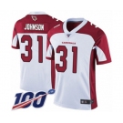 Men's Arizona Cardinals #31 David Johnson White Vapor Untouchable Limited Player 100th Season Football Jersey