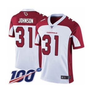 Men's Arizona Cardinals #31 David Johnson White Vapor Untouchable Limited Player 100th Season Football Jersey