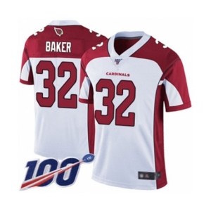 Men's Arizona Cardinals #32 Budda Baker White Vapor Untouchable Limited Player 100th Season Football Jersey