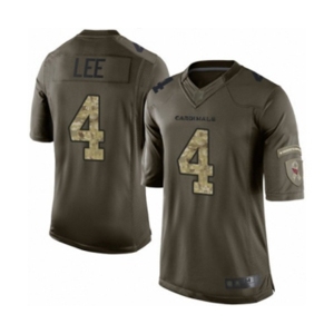 Men's Arizona Cardinals #4 Andy Lee Green Salute to Service Football Jersey