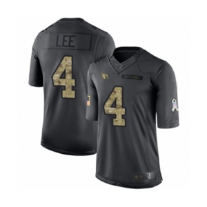 Men's Arizona Cardinals #4 Andy Lee Limited Black 2016 Salute to Service Football Jersey