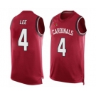 Men's Arizona Cardinals #4 Andy Lee Limited Red Player Name & Number Tank Top Football Jersey