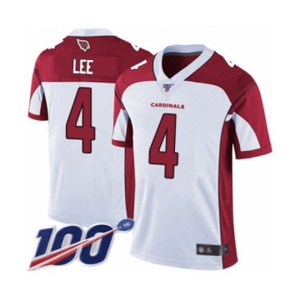Men's Arizona Cardinals #4 Andy Lee White Vapor Untouchable Limited Player 100th Season Football Jersey
